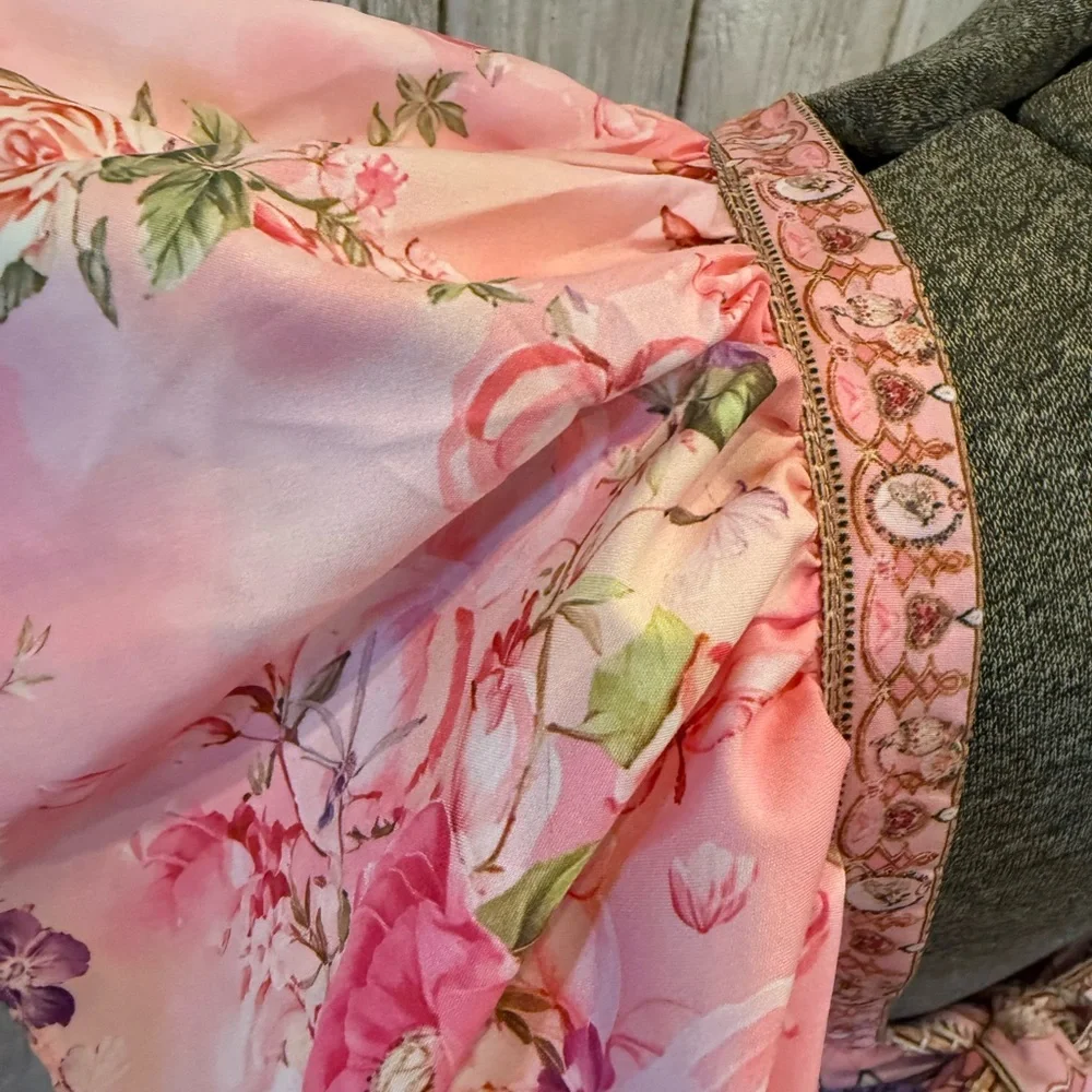 Floral Pink Women's Skirt - Picture 7 of 9